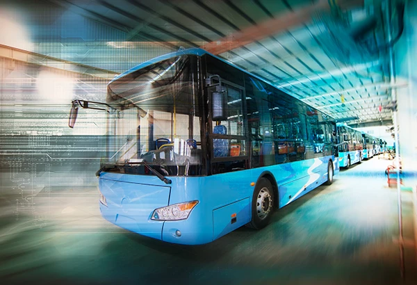 Fleet of buses